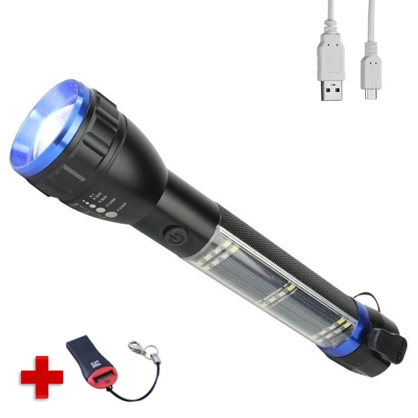 Linterna táctica solar con rompe vidrios, corta soga y power bank (DT261) - foto 2