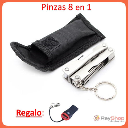 Pinzas mini multiherramienta 7 en 1 con lámpara