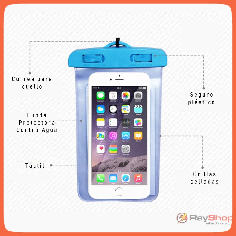 Funda impermeable para celular con correa y ventana transparente - foto 2