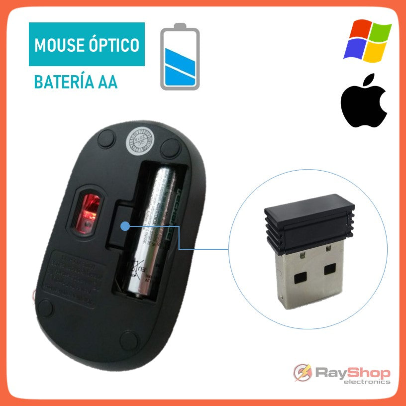 Mouse óptico inalámbrico de 1000 DPI con receptor nano USB - foto 2