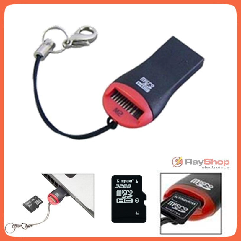 Lector de tarjetas microSD USB 2.0 tipo llavero