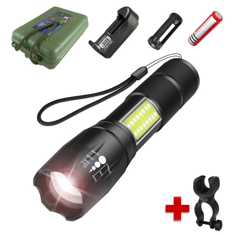 Linterna táctica de 2500 lúmenes con LED CREE T6 y luz COB - foto 3