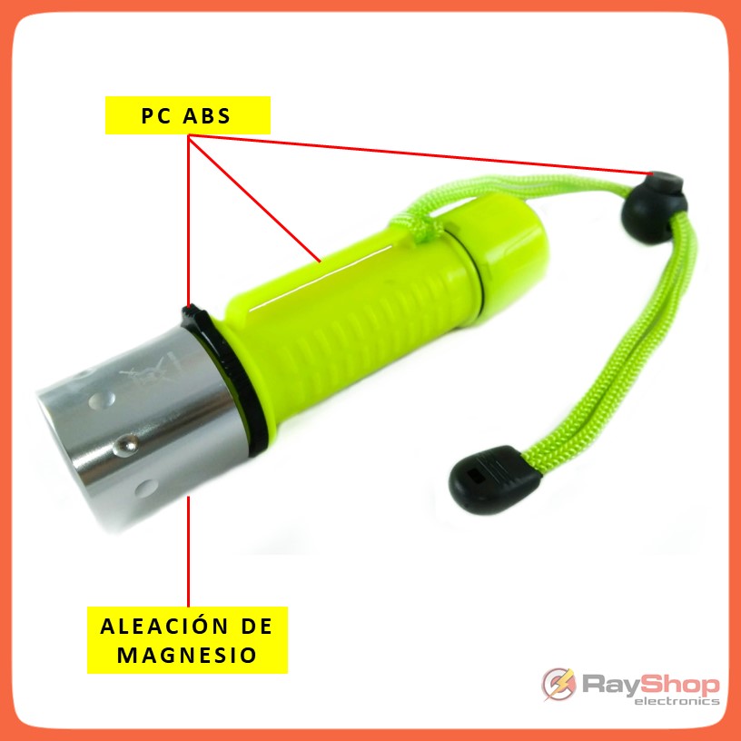 Linterna sumergible de 3000 lúmenes con chip T6 para buceo (DT266) - foto 3
