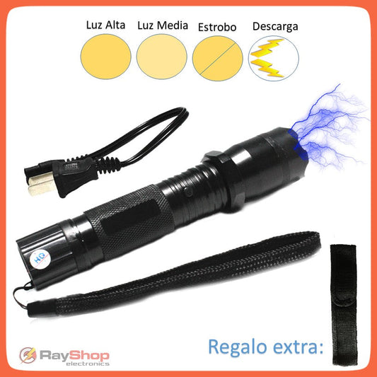 Lámpara táctica con descarga eléctrica recargable de aluminio, modelo M2013