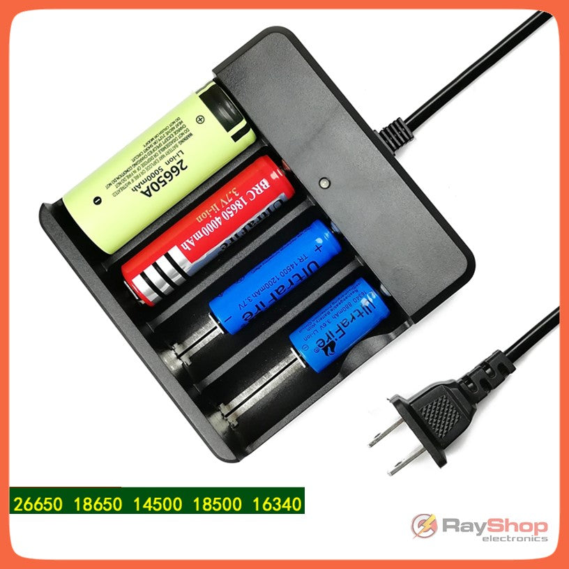 Cargador universal para 4 pilas recargables 18650, 26650 y 14500 - foto 2