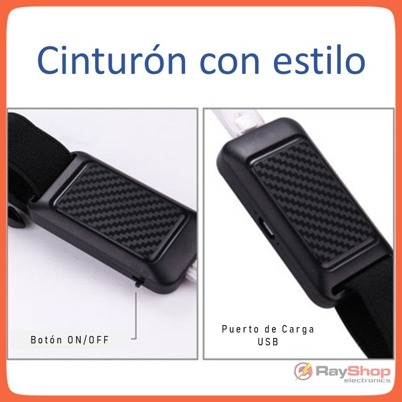 Cinturón LED con direccionales y control remoto, recargable (TH324) - foto 3