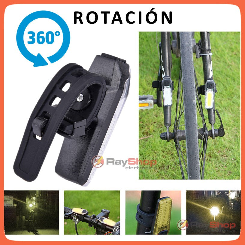Luz trasera blanca y roja recargable para bicicleta, IPX6 - foto 3