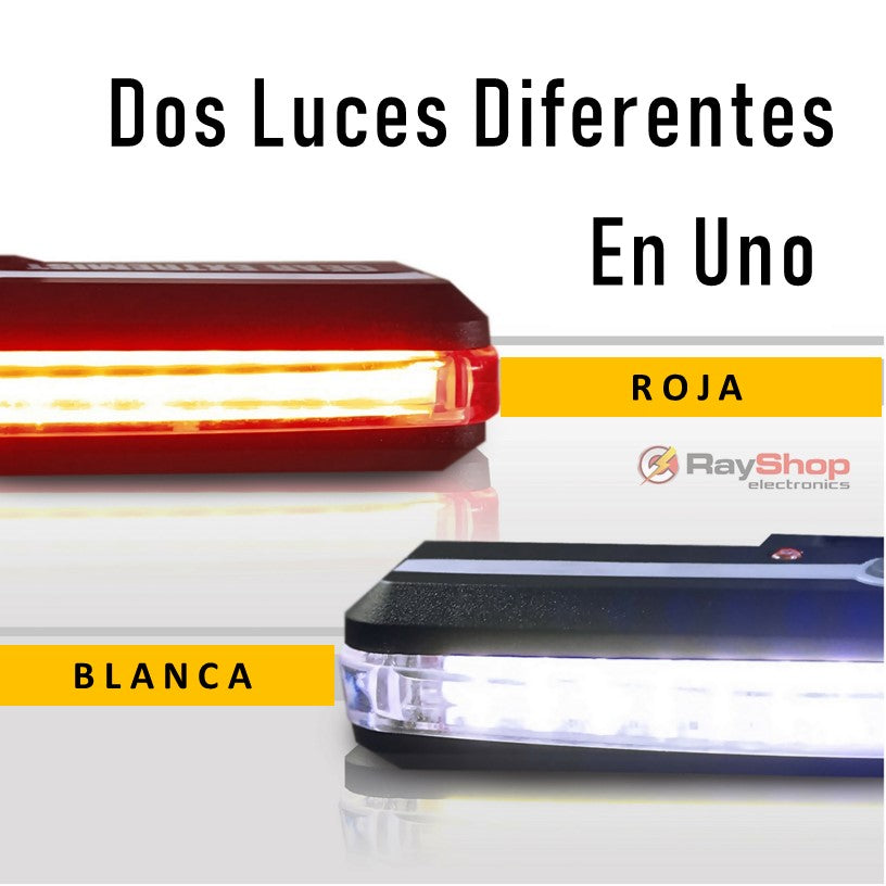 Luz trasera de bicicleta roja y blanca recargable, resistente al agua IPX6 - foto 3
