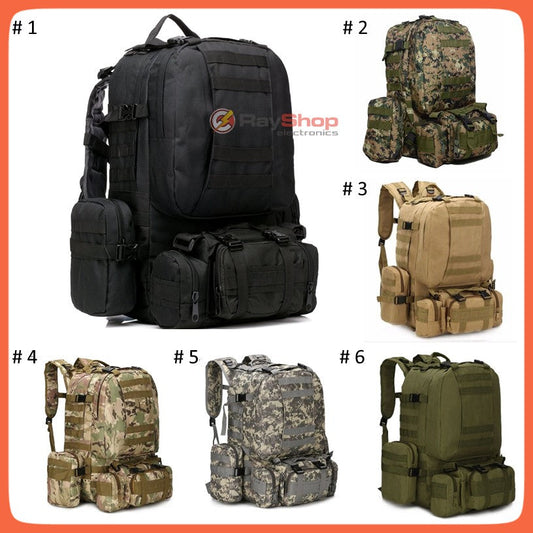 Mochila táctica de asalto de 55 litros con sistema MOLLE