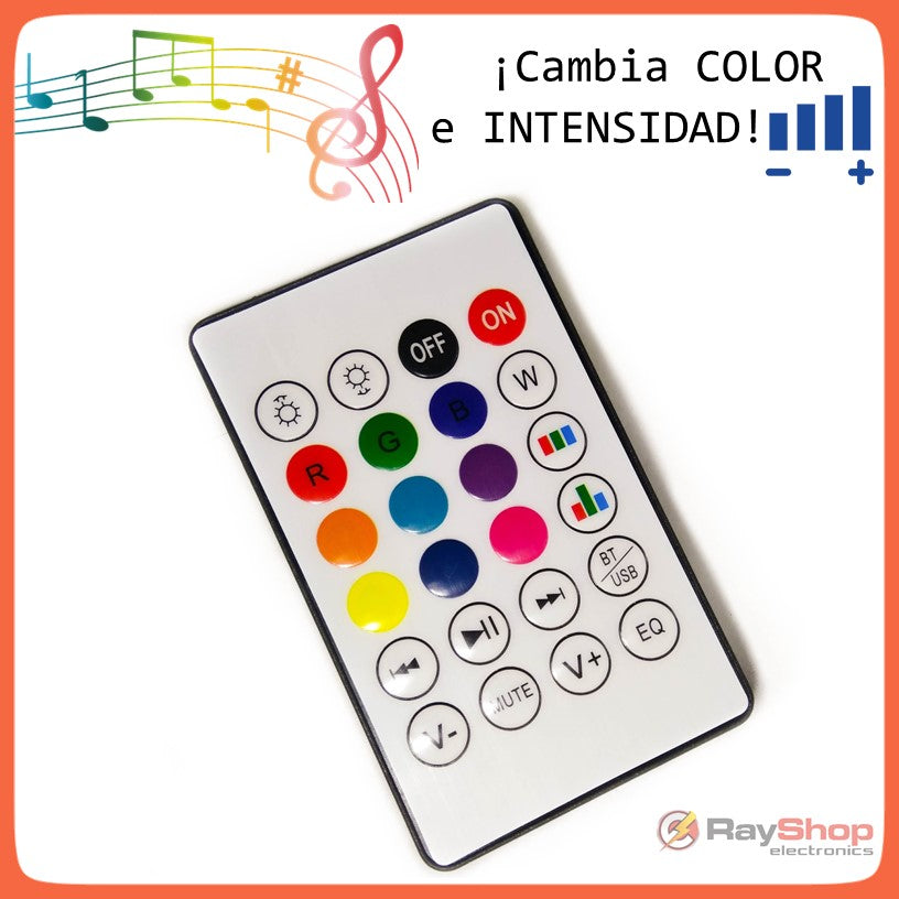 Foco bocina Bluetooth LED multicolor con control remoto (L6402) - foto 3