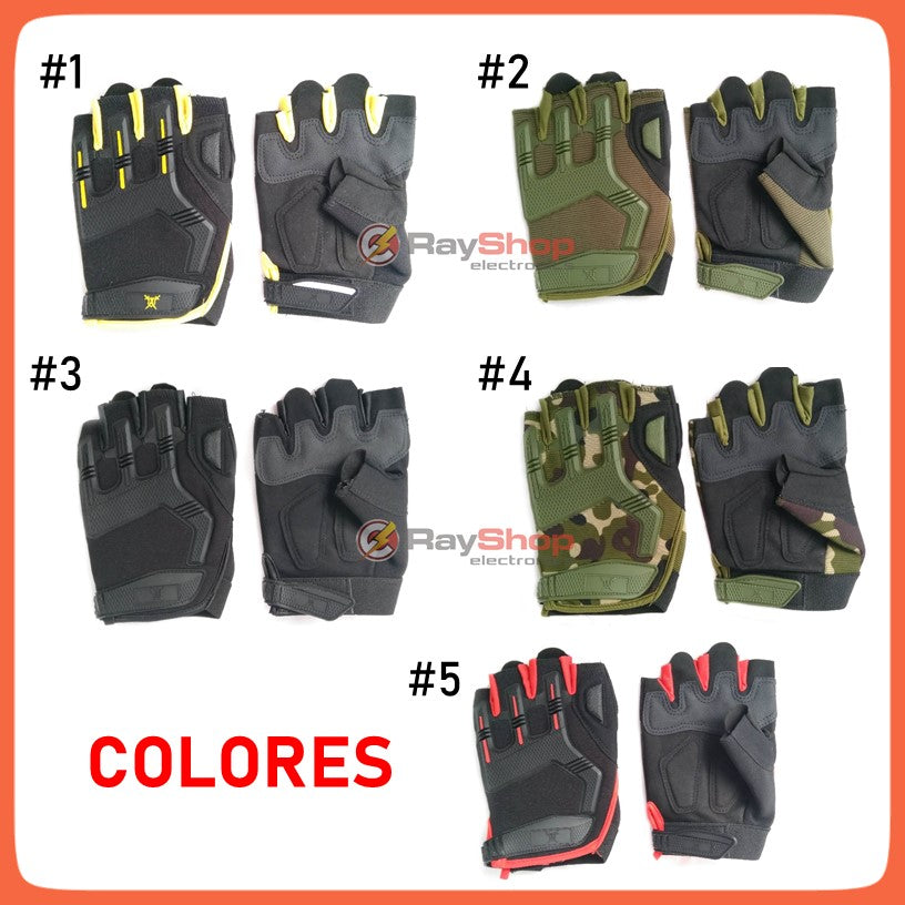 Guantes tácticos de medio dedo con nudillos reforzados, 5 colores - foto 3