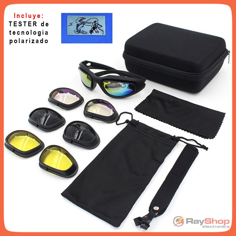 Lentes deportivos con 4 micas intercambiables y espuma protectora - foto 2