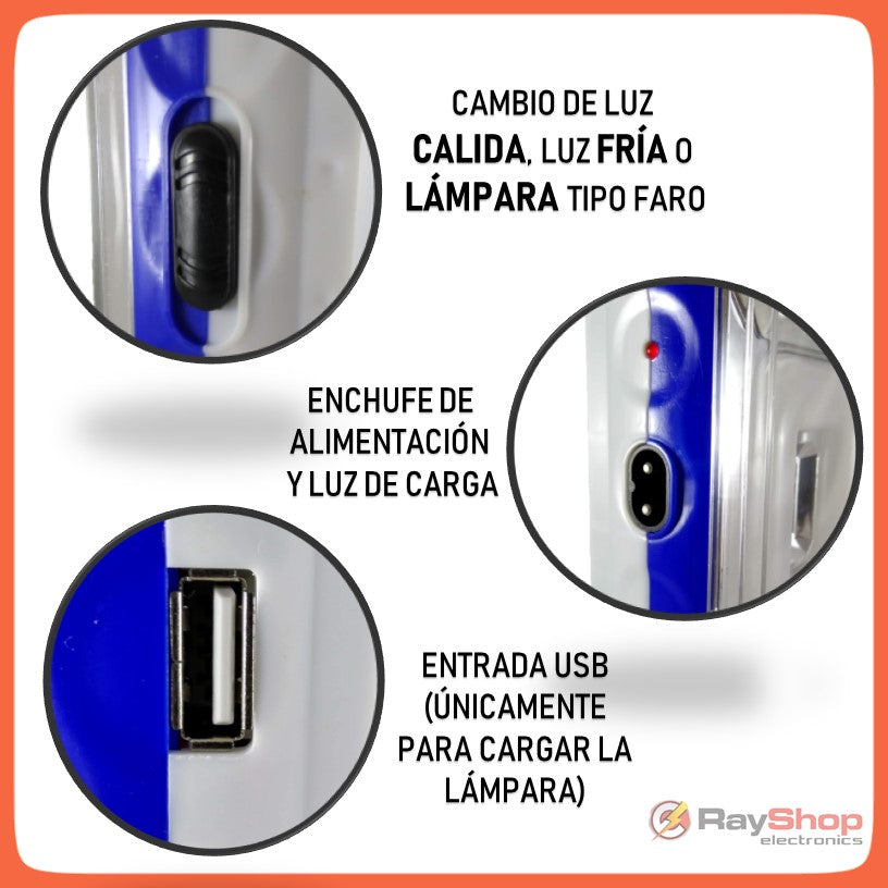 Lámpara solar de emergencia de 1000 lúmenes con luz blanca y cálida - foto 3