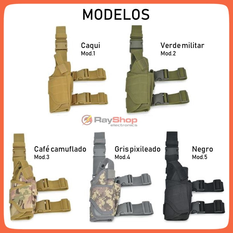 Funda de pierna táctica ajustable para gotcha, paintball y airsoft - foto 2