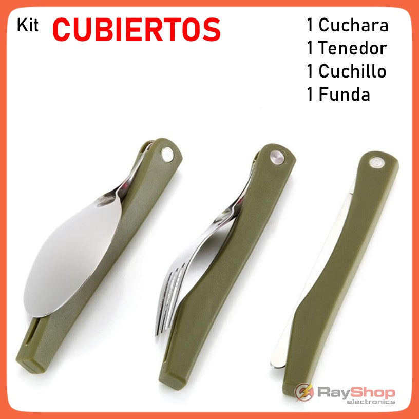 Set de cubiertos plegables de acero inoxidable con funda PJ275 - foto 2