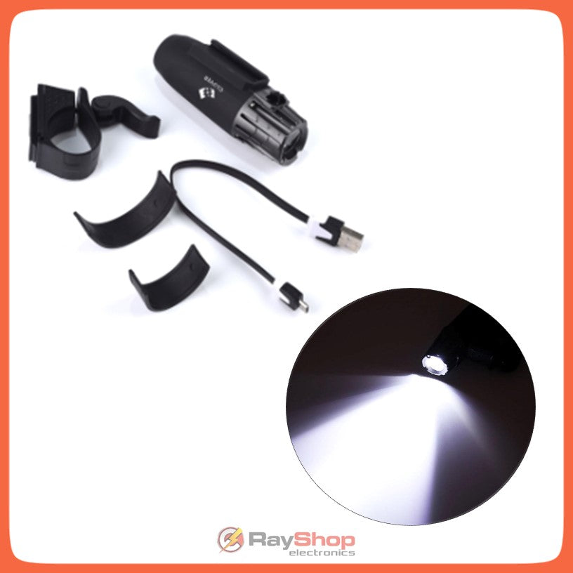 Luz para bicicleta recargable de 320 lúmenes con base giratoria 360° (T2256) - foto 3