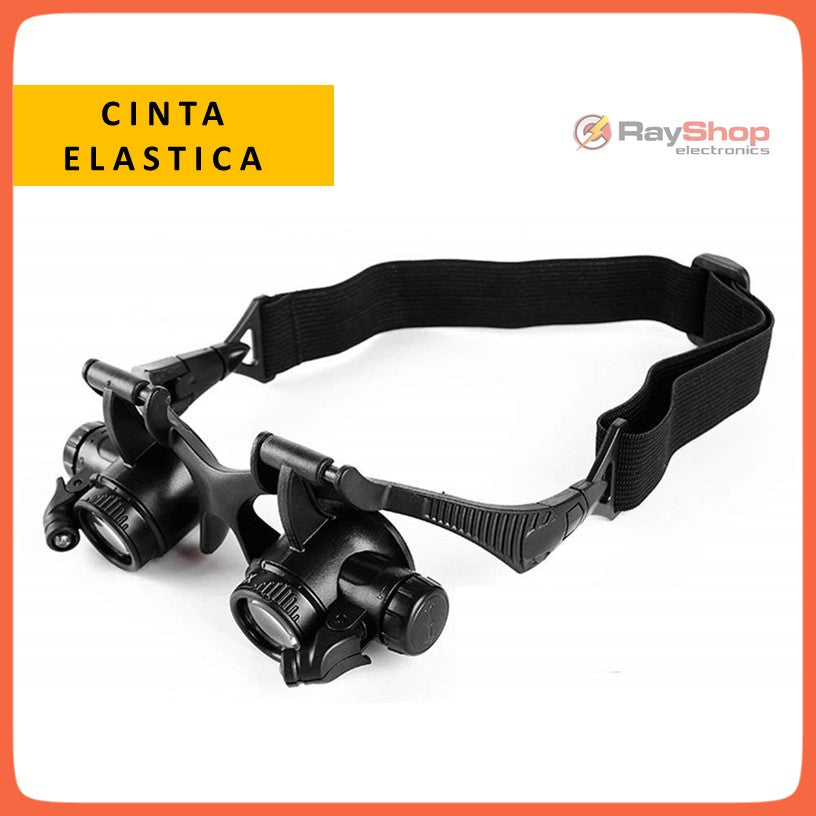 Lentes con lupa y luz LED, 4 aumentos intercambiables para reparación - foto 3