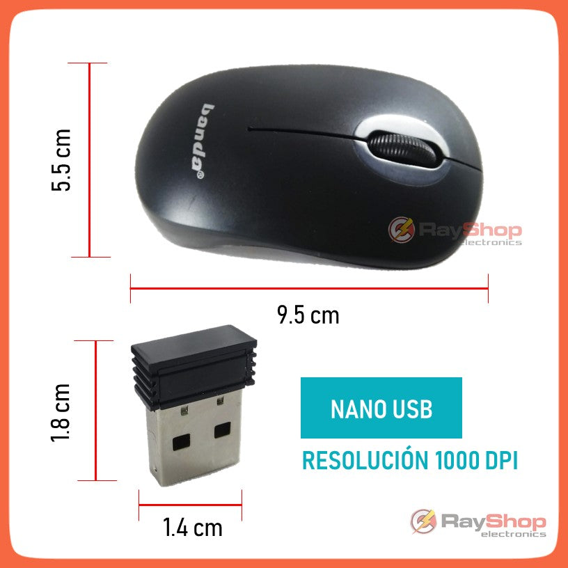 Mouse óptico inalámbrico de 1000 DPI con receptor nano USB - foto 3