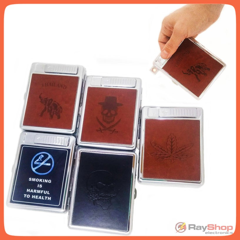 Cigarrera recargable con encendedor USB para 20 cigarros, varios diseños - foto 3