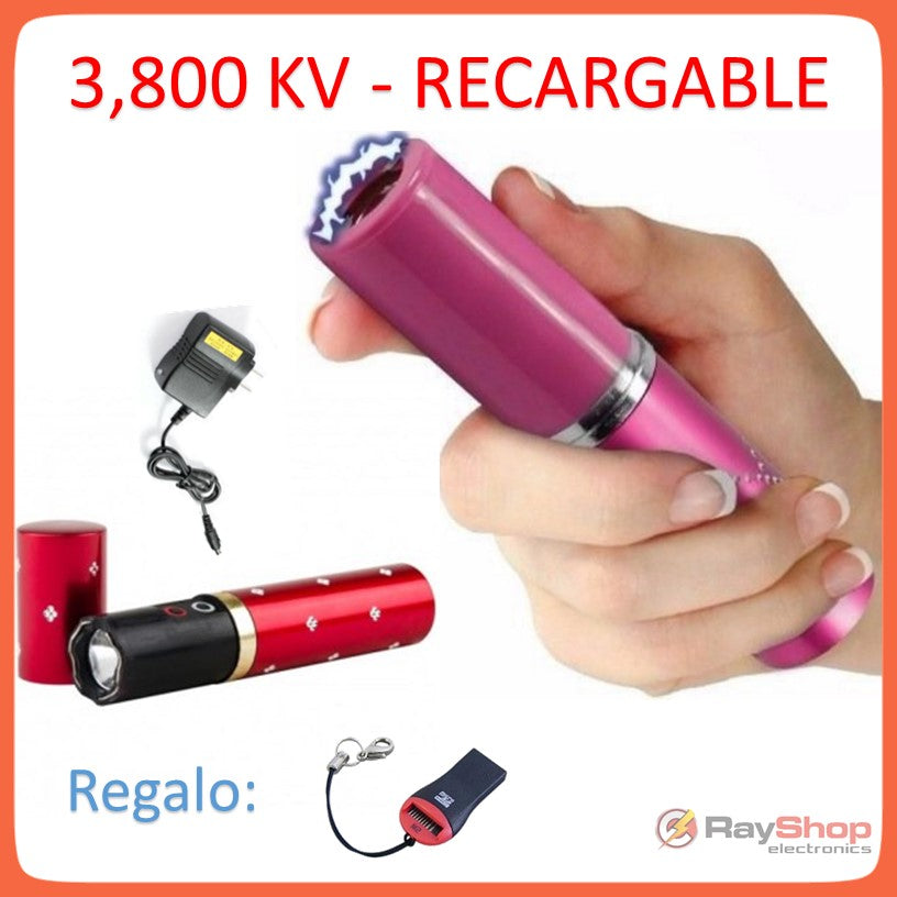 Dispositivo de seguridad personal tipo labial con descarga y lámpara LED - foto 2