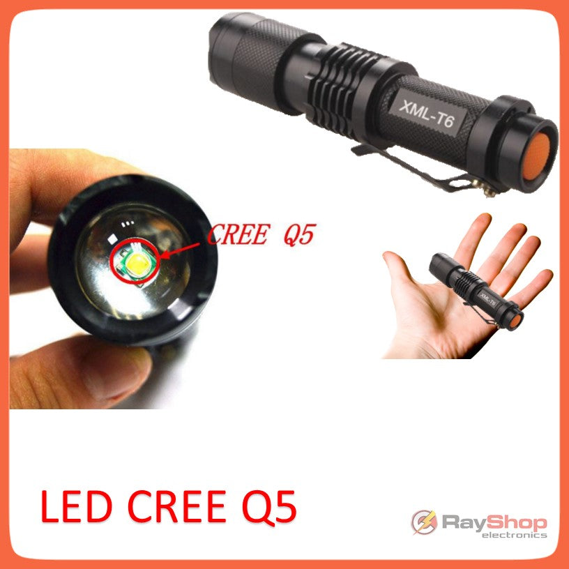 Mini linterna táctica de 1000 lúmenes con LED CREE Q5 y zoom - foto 2