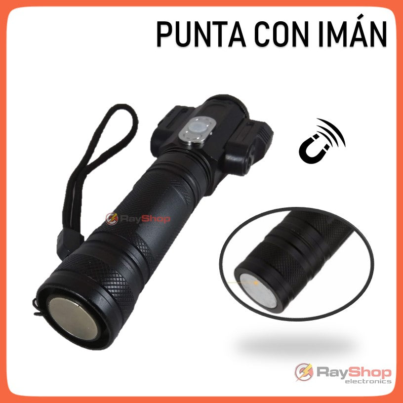 Linterna táctica 3 en 1 con tres LED, imán y soporte para bici (DT240) - foto 3
