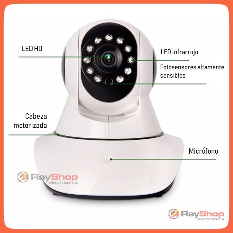 Cámara robótica Wi-Fi con micrófono y app V380, para interiores - foto 2