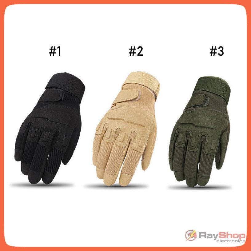Guantes tácticos de dedos completos con nudillos y palma acolchada, talla L - foto 3
