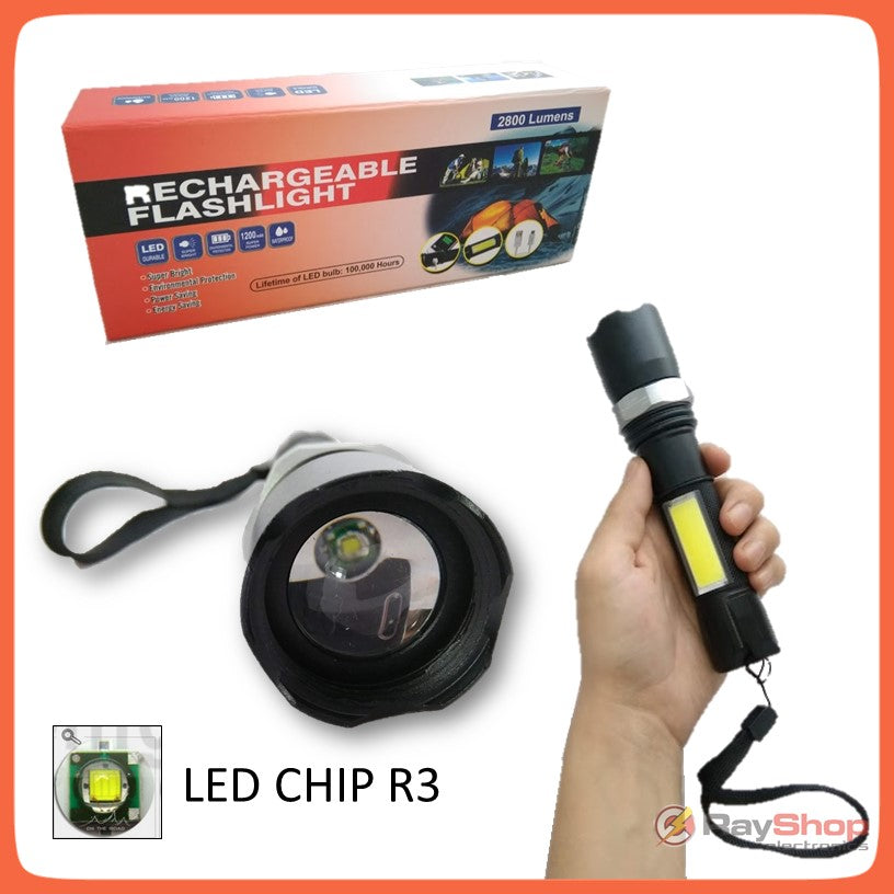 Lámpara táctica de 2800 lúmenes con COB lateral, zoom y cono señalizador (DT353) - foto 3
