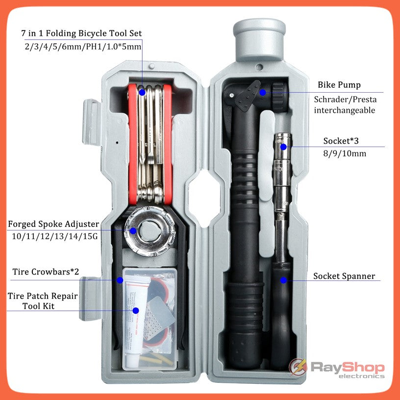 Kit de herramientas para bicicleta en botella con bomba de aire (TW03) - foto 2