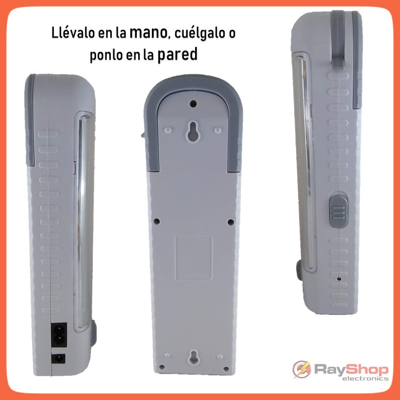 Lámpara de emergencia LED recargable con regulador de intensidad y asa (T7637) - foto 3
