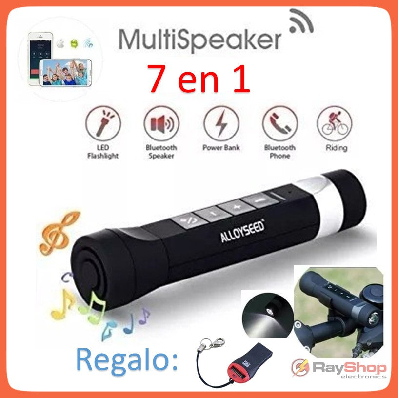 Bocina Bluetooth 7 en 1 con lámpara, radio FM, microSD y power bank (DT276) - foto 3