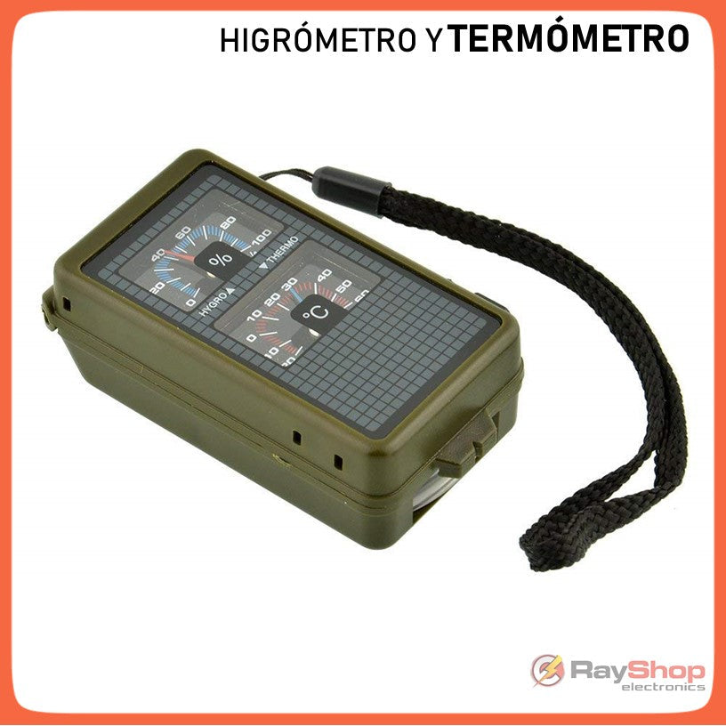 Kit de supervivencia multifunción con brújula, pedernal y termómetro - foto 3