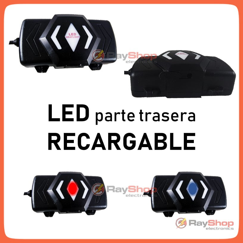 Lámpara minera de cabeza de 3000 lúmenes con sensor, zoom y luz trasera - foto 3