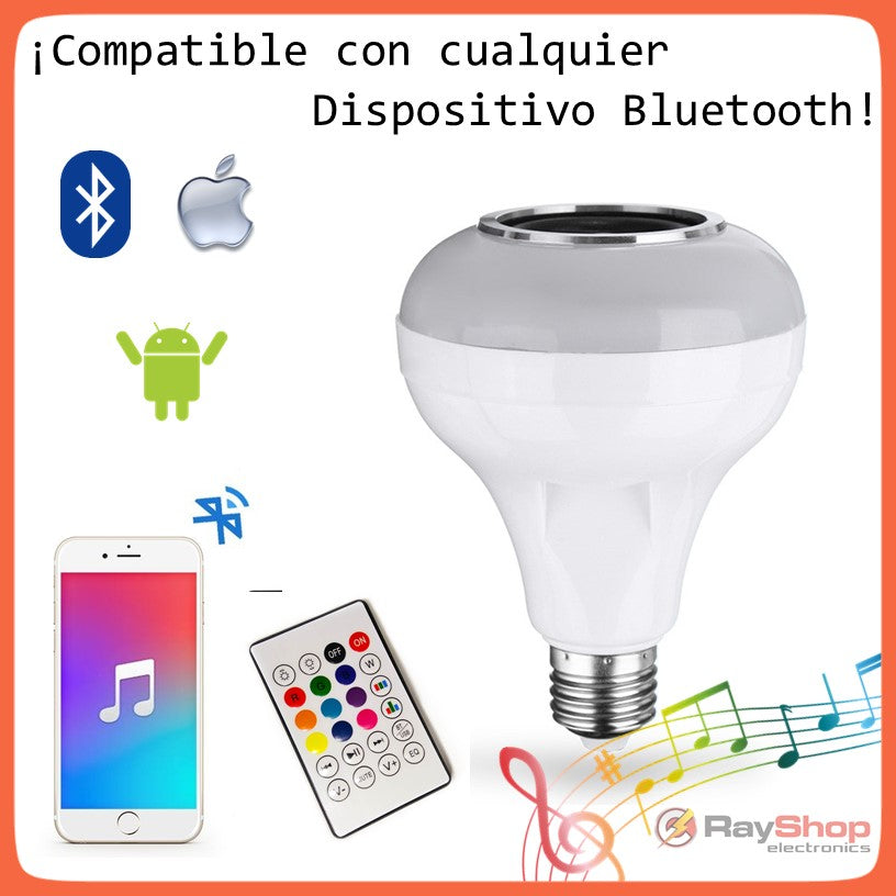Foco bocina Bluetooth LED multicolor con control remoto (L6402) - foto 4