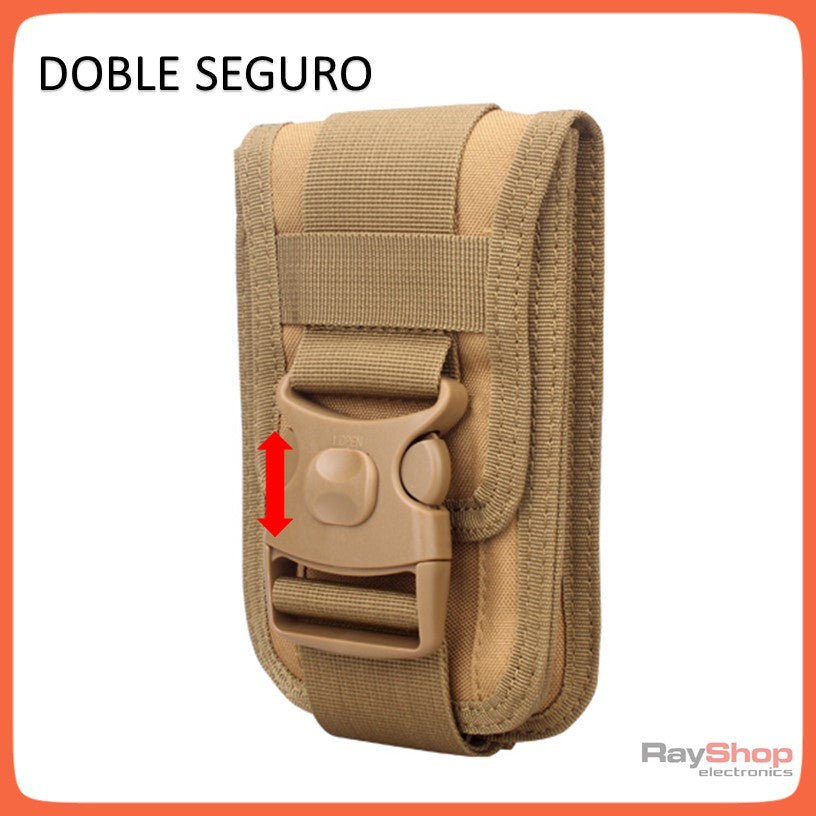 Cartera táctica para celular con Molle, doble seguro y tapa con velcro (WZ919) - foto 3