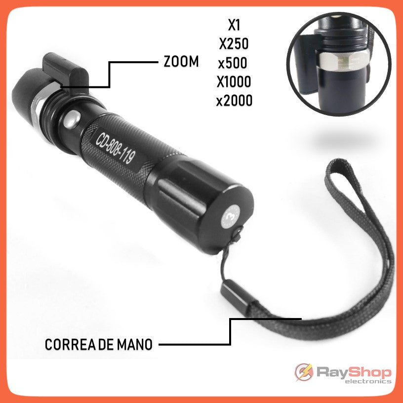 Lámpara táctica Swat de 2000 lúmenes con zoom y puntero láser w808 - foto 4