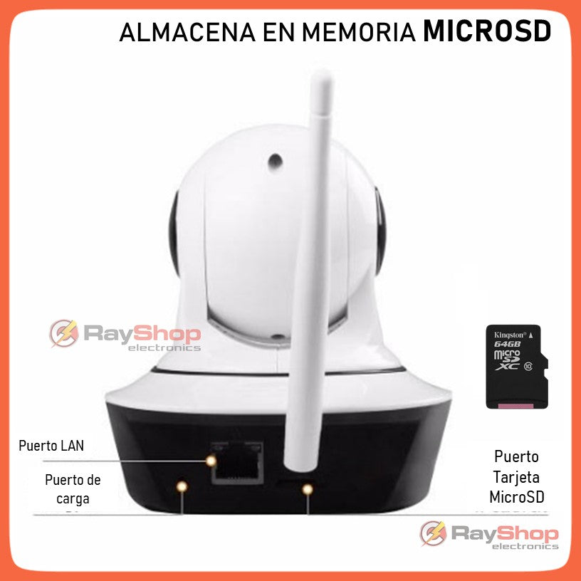 Cámara robótica Wi-Fi con micrófono y app V380, para interiores - foto 3