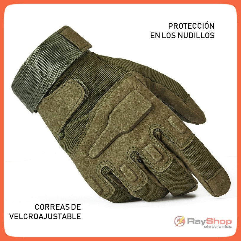 Guantes tácticos de dedos completos con nudillos y palma acolchada, talla L - foto 4