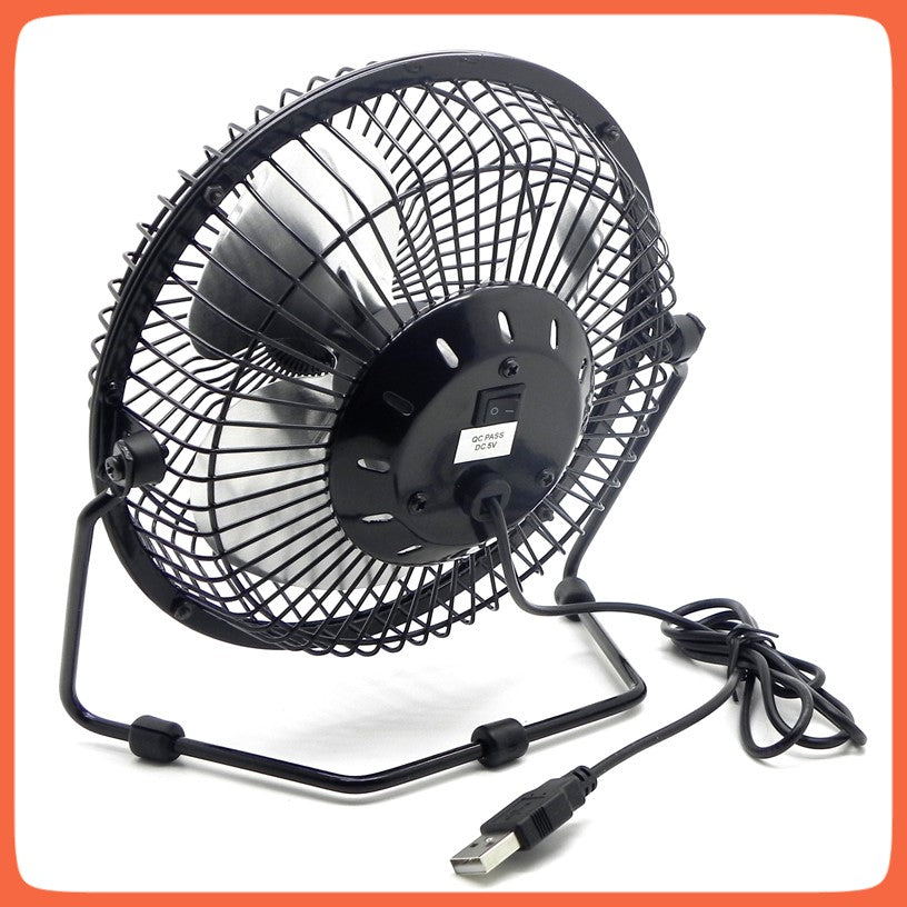 Mini ventilador USB de metal con base giratoria 360° - foto 3