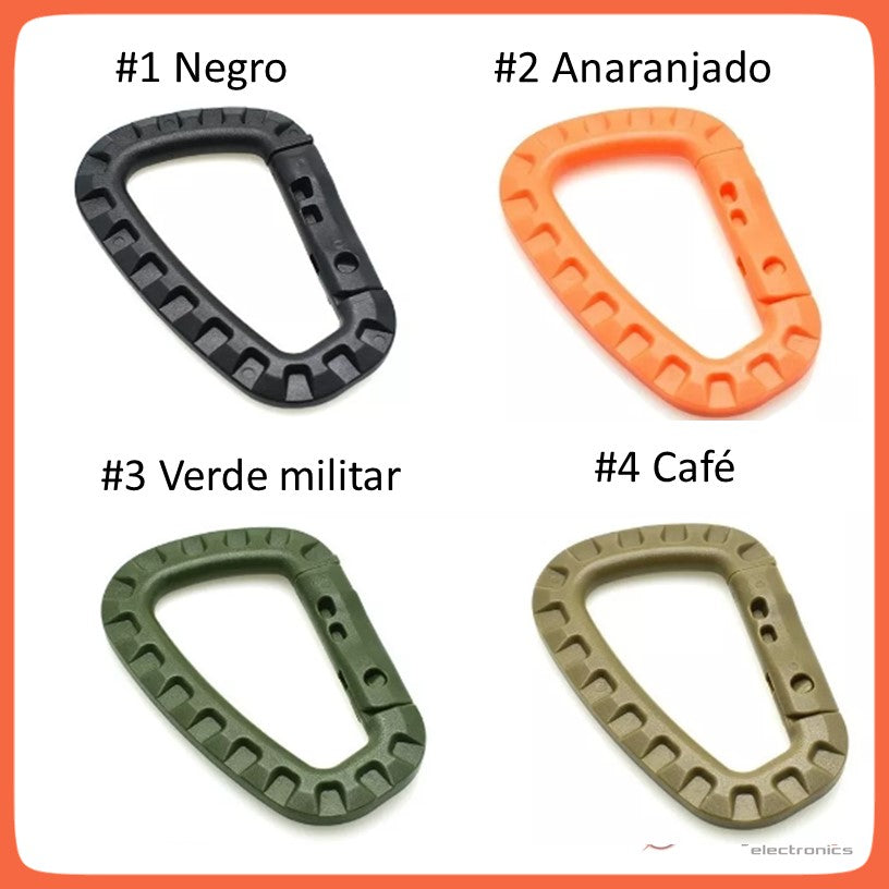 Mosquetón de plástico con anillo D para correas de 1 pulgada y MOLLE (SLK) - foto 2