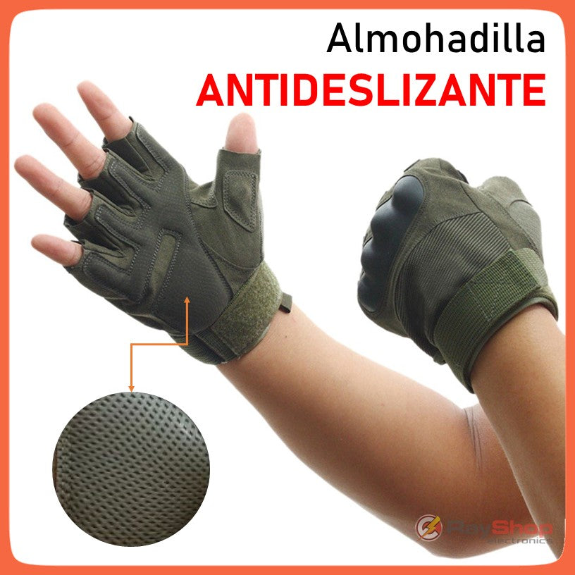 Guantes de medio dedo con protección de nudillos para moto y bici - foto 3