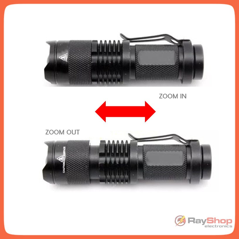 Mini lámpara táctica 1200 lúmenes con luz UV y zoom - foto 2