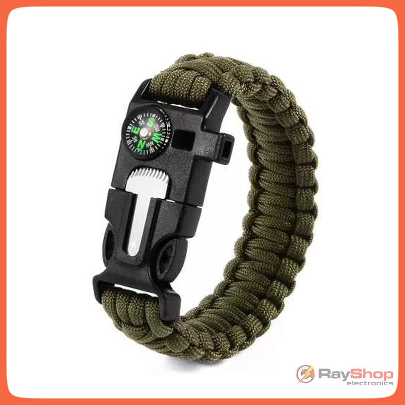 Pulsera de paracord 5 en 1 con brújula, silbato y pedernal - foto 3