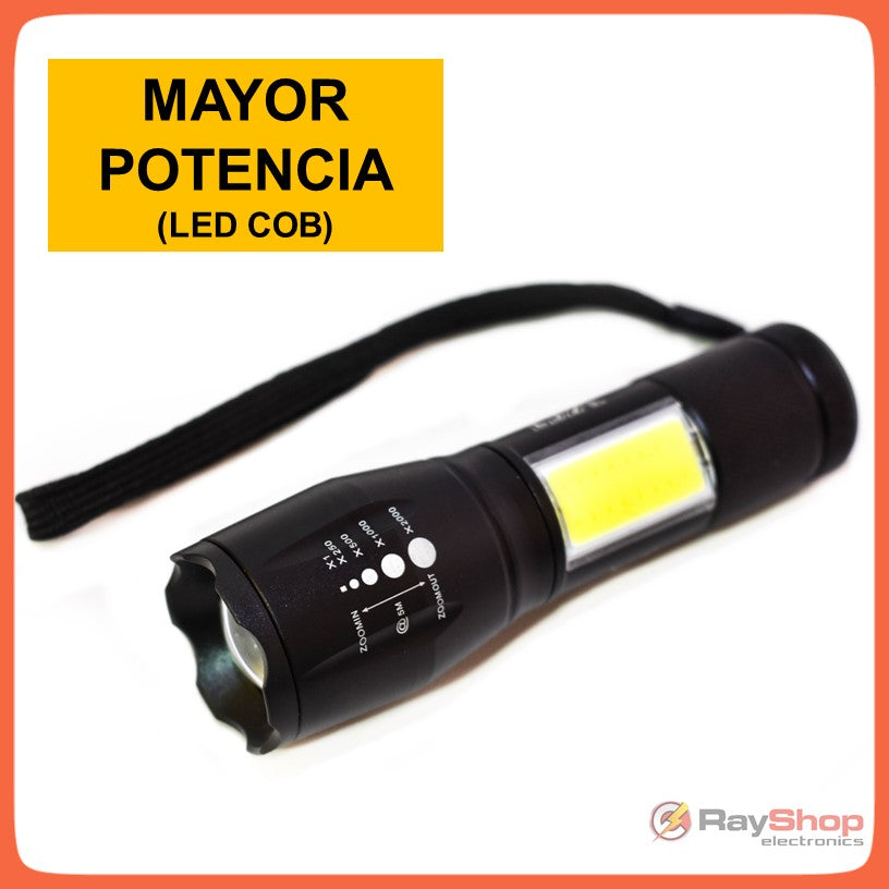 Linterna táctica de 2500 lúmenes con LED CREE T6 y luz COB - foto 4
