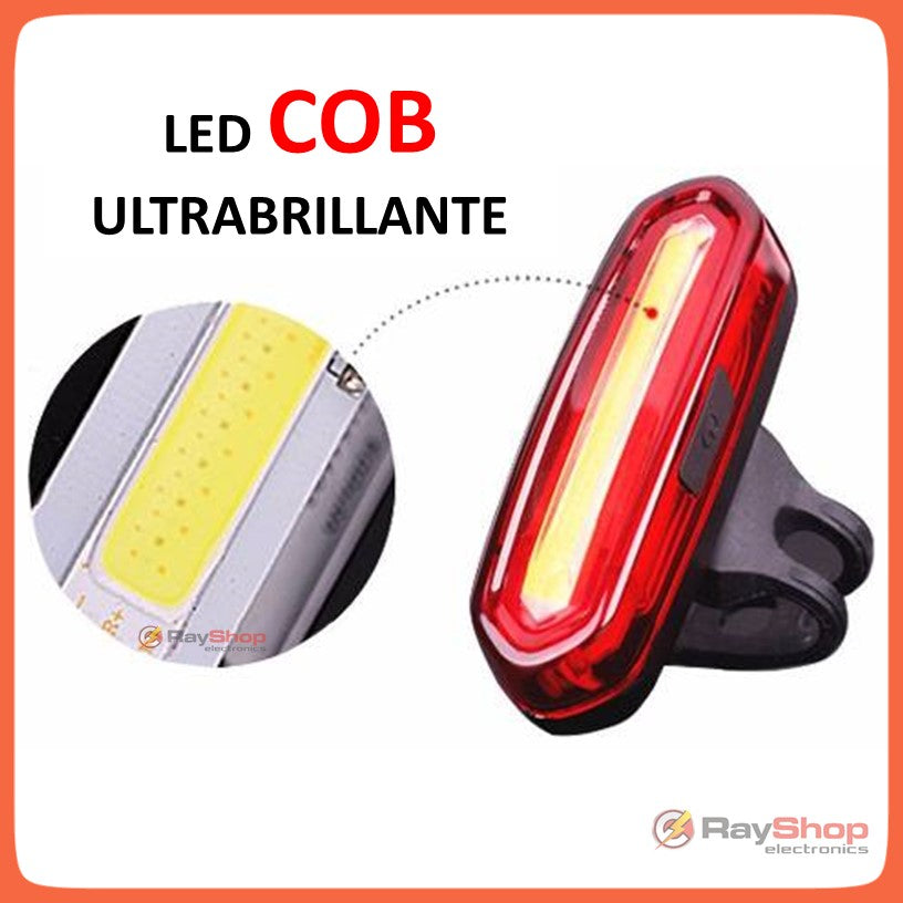 Luz trasera para bicicleta recargable en rojo, azul y magenta - foto 4