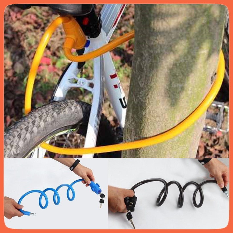 Candado de cable de 1.2 m para bici y moto, con soporte y llaves - foto 4