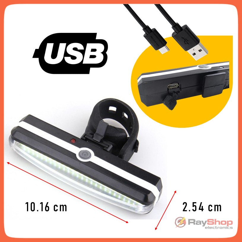 Luz trasera de bicicleta roja y blanca recargable, resistente al agua IPX6 - foto 4