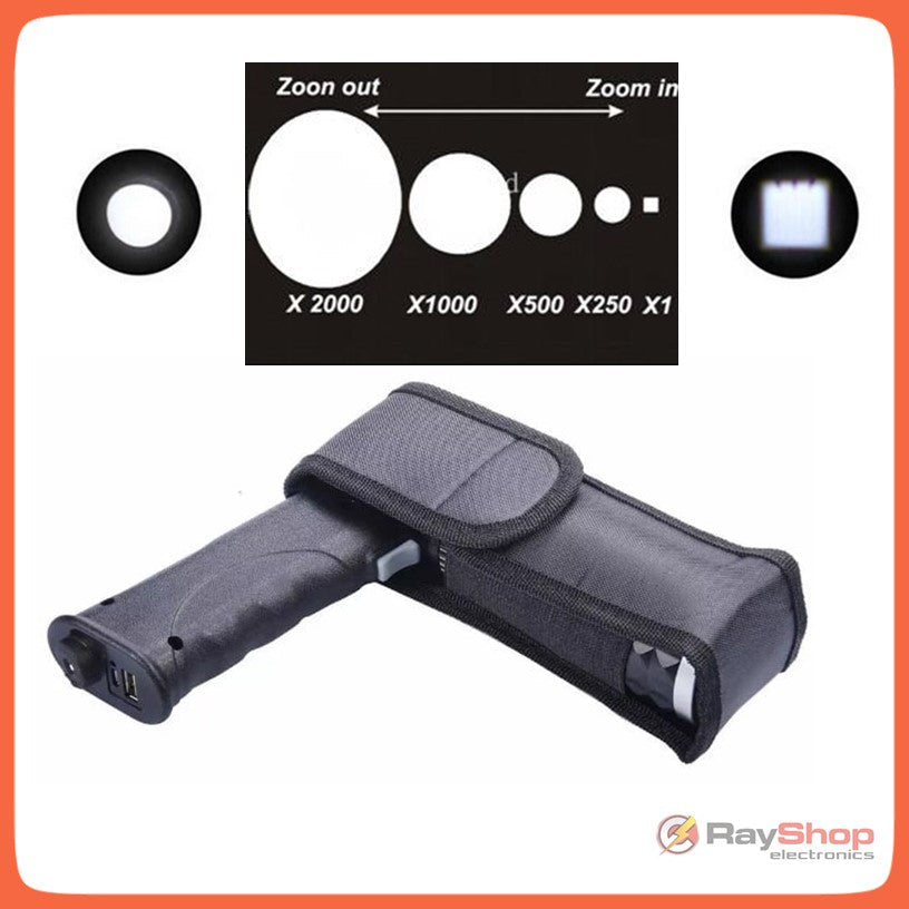 Lámpara táctica LED T6 con empuñadura, zoom, mini tripié y salida USB (DT205) - foto 4