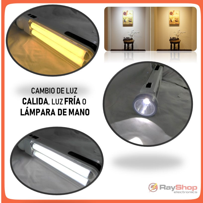 Lámpara de emergencia solar y recargable con luz fría y cálida - foto 4